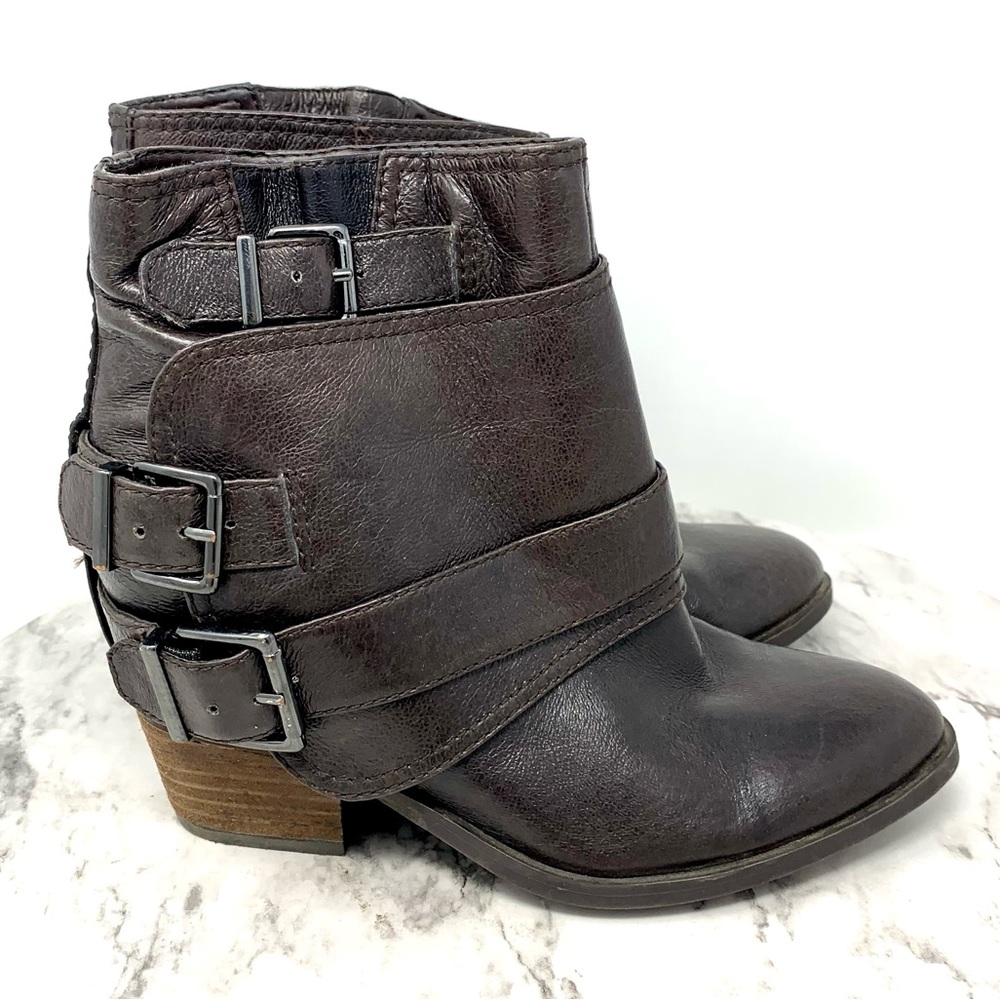 Jessica Simpson Teagan Wrap Harness Boots 5/35 Petite Western Bohemian Moto Edgy - Picture 2 of 13